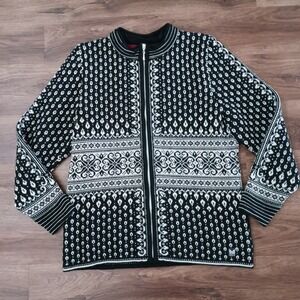 DALE OF NORWAY Superior Norwegian Craftsmanship Wool zip Cardigan Sweater XL